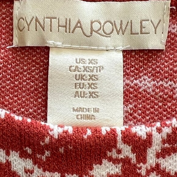 Cynthia Rowley Knit Sweater Rust & White - Picture 6 of 7